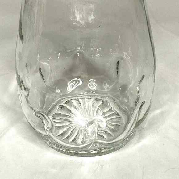 Vintage Glass Log Cabin Syrup Dispenser Jar Jug Plastic Top and Handle - Picture 3 of 8